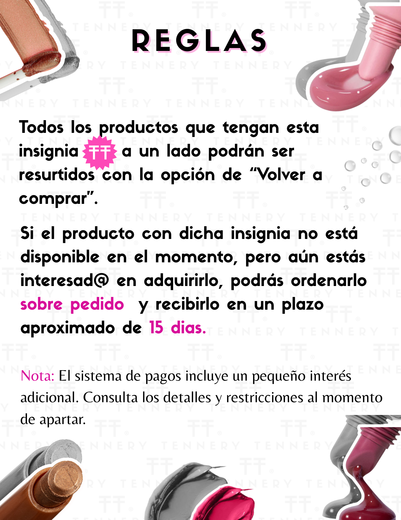Reglas y Términos del Catálogo TENNERY®